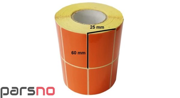 لیبل رنگی نارنجی پی وی سی 25 × 60